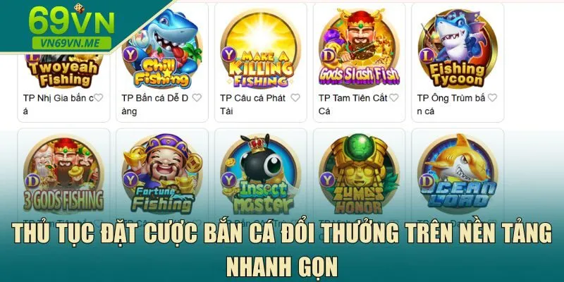 Thủ tục đặt cược bắn cá đổi thưởng